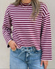 Pieces Jassy LS O-Neck Strik Raspberry Radiance/Roseate Spoonbill
