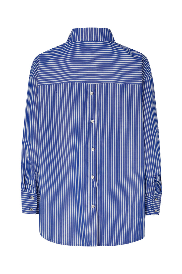 Cras Office Skjorte Dark Blue Stripe