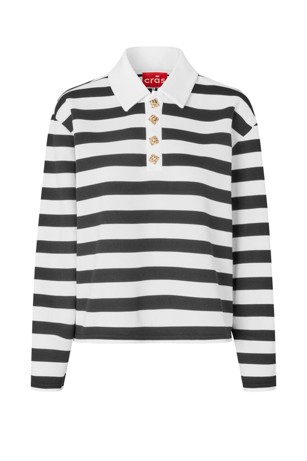 Cras Bea Polo Bluse Black Stripe (Forudbestil - lev. September)