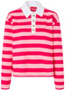 Cras Bea Polo Bluse Pink Red Stripe