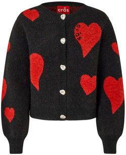 Cras Hearts Cardigan Black