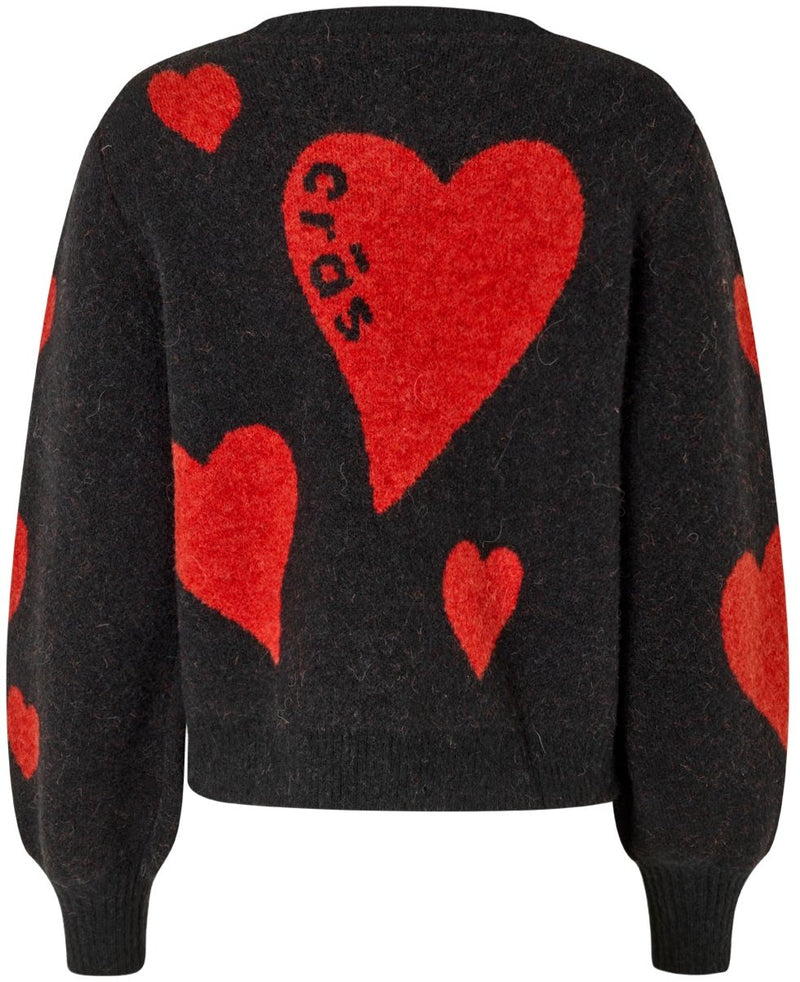 Cras Hearts Cardigan Black