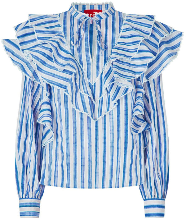 Cras Sylvia Bluse Blue Stripe (Forudbestilling lev. marts)