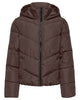 Only Clair Puffer Hood Jakke Chocolate Brown