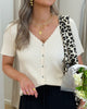Object Kelly SS V-Neck Cardigan Birch NOS26