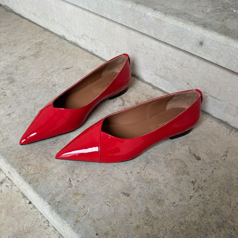 Copenhagen Shoes Make Passion Patent Ballerina Red Patent