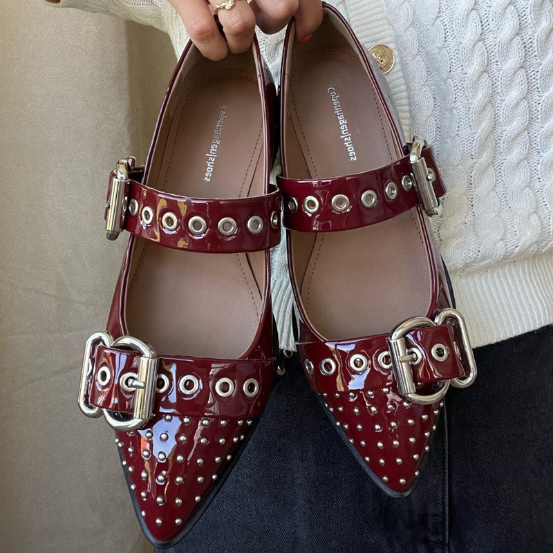 Copenhagen Shoes Future Vibes Patent Ballerina Bordo