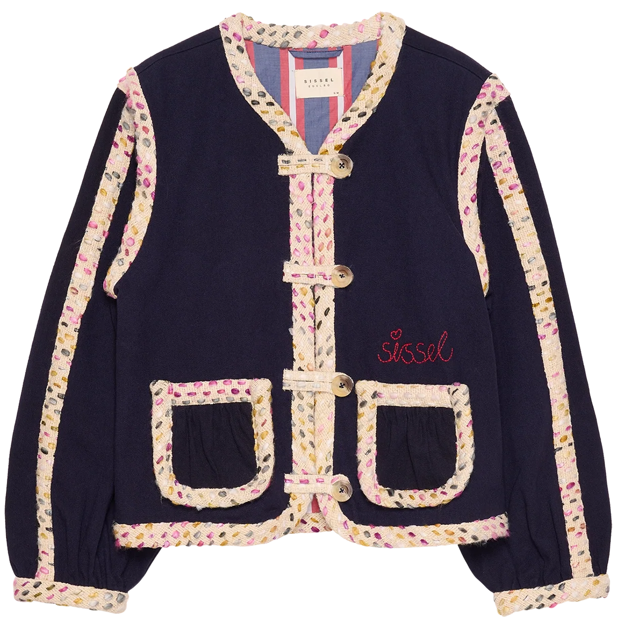 Sissel Edelbo Como Jakke Navy, blå broderet jakke