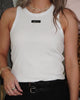 Haute L'Amitié Rib Badge Tank Top White