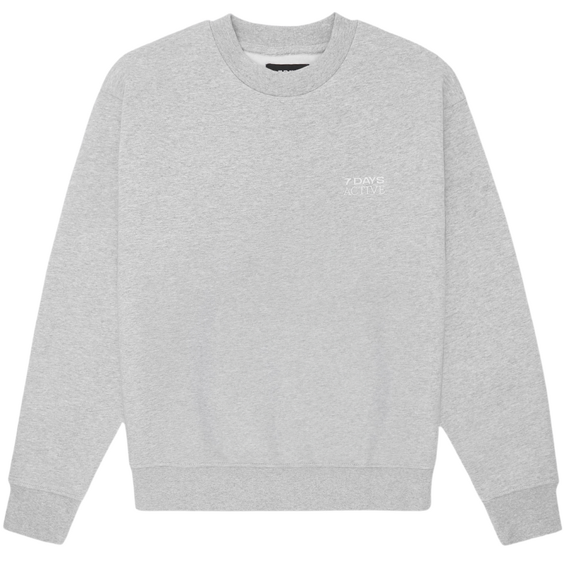 7 Days Active Organic Fitted Crewneck Heather Grey