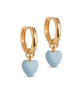Enamel Amore Hoops Øreringe Steel Blue