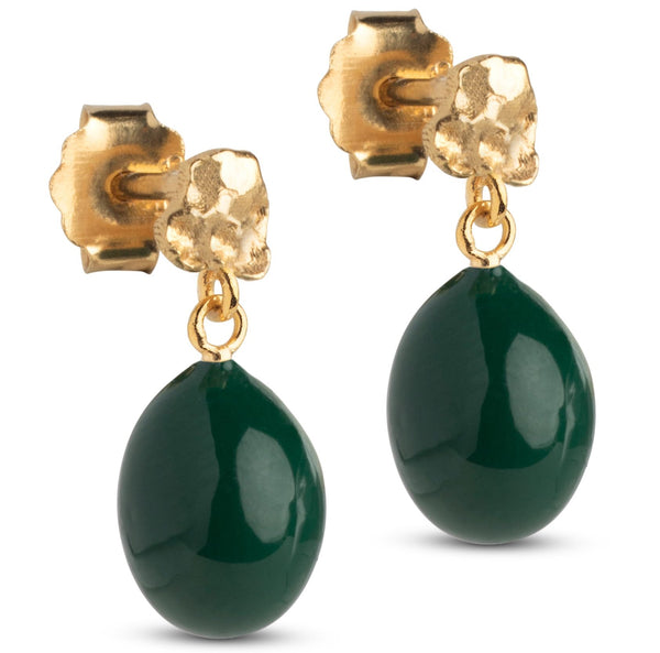 Enamel Poe Studs Petrol Green