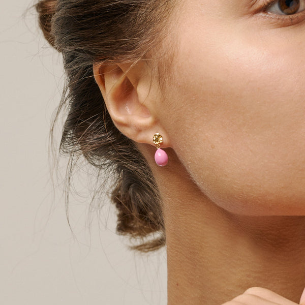 Enamel Poe Studs Øreringe Pink