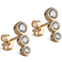 Enamel Trinity CZ Studs Øreringe Clear