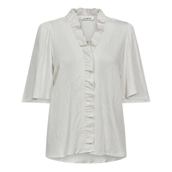 Co'Couture Sueda Frill Flow Bluse White