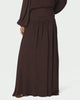 Neo Noir Morien Woven Maxi Skirt Dark Brown