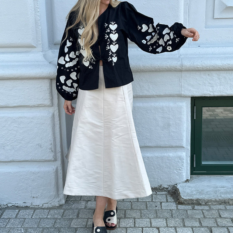 Sissel Edelbo Elisabeth Top Black With White Swan