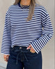 Object Jassy LS O-Neck Strik Maritime Blue/Cloud Dancer