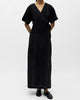 Object Jacira SS Long Wrap Kjole Black/White Sand Contrast NOS26