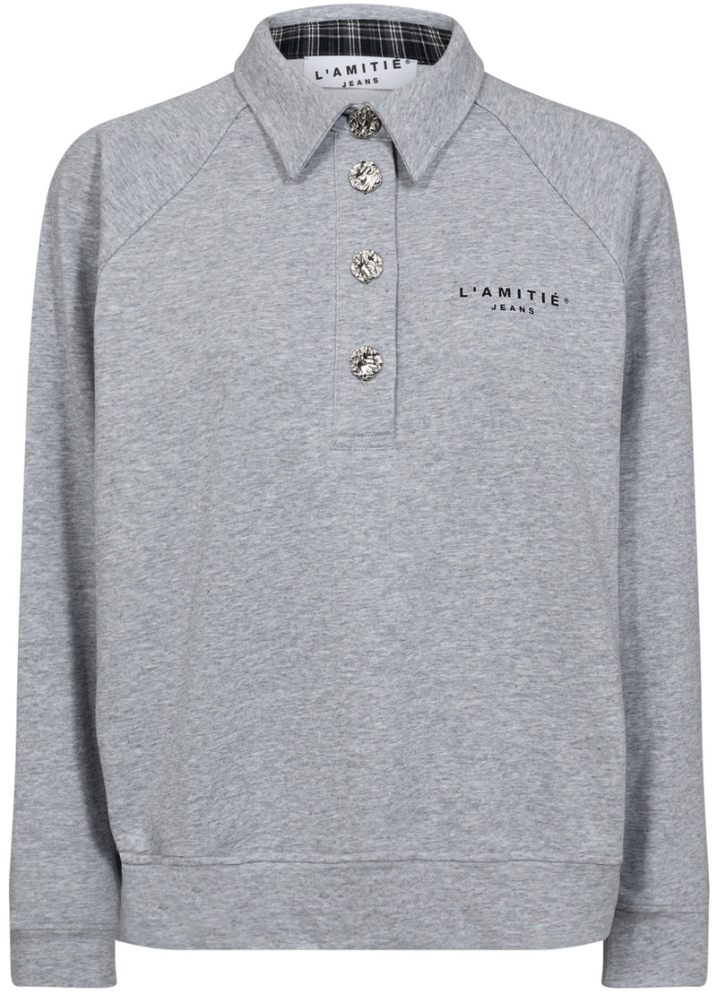 Haute L'Amitié Polo Logo Sweat Pearl Melange