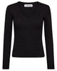 Haute L'Amitié Deep V LS Rib T-shirt Black
