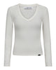 Haute L'Amitié Deep V LS Rib T-shirt White