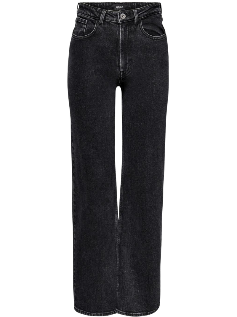 Only Juicy HW Wide Leg Jeans Black Denim