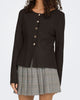 Only Melli LS O-Neck Button Cardigan Chocolate Torte
