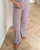 Pieces Jeya HW Wide Knit Bukser Hot Fudge/Pink Tulle