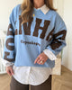 Marta Du Chateau Hibiscus Sweatshirt Sky Blue