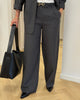 Only Linda HW Straight Mel Bukser Dark Grey Melange