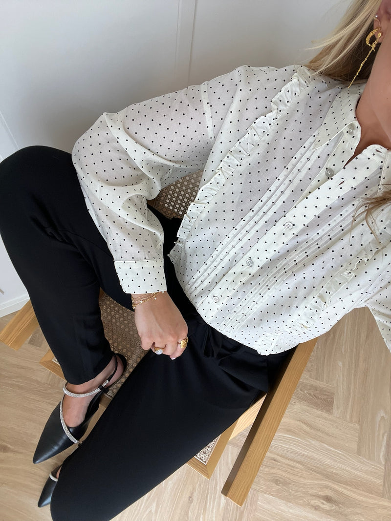 Co'Couture Mathilda Dot Bluse Off White