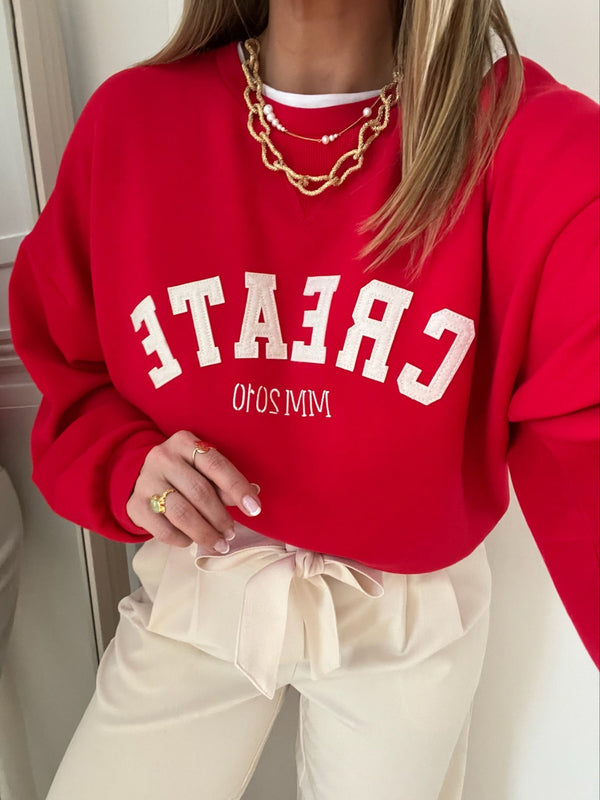 Mos Mosh Celli LS Sweatshirt Chinese Red