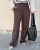Object Lisa MW Tie Wide Bukser Seal Brown NO26