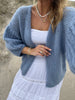 Black Colour Casey Puff Sleeve Cardigan Soft Blue