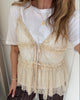 Haute L'Amitié New Lace Tie Top Seashell