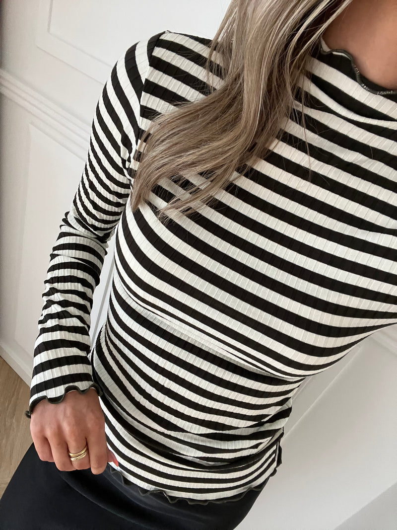 Mads Nørgaard 5x5 Stripe Trutte Bluse Rosin/Vanilla Ice