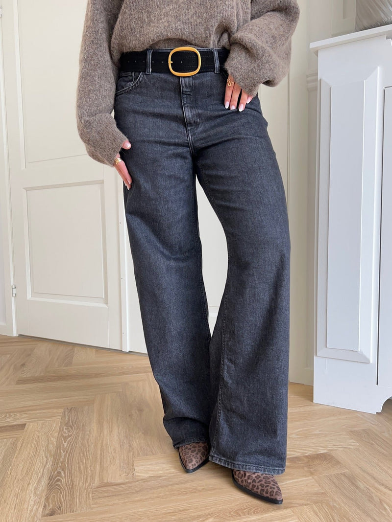 Only Juicy HW Wide Leg Jeans Black Denim