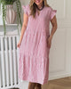 Only Bari SL FrilL V-Neck Midi Kjole Romance Rose/Spice Apple
