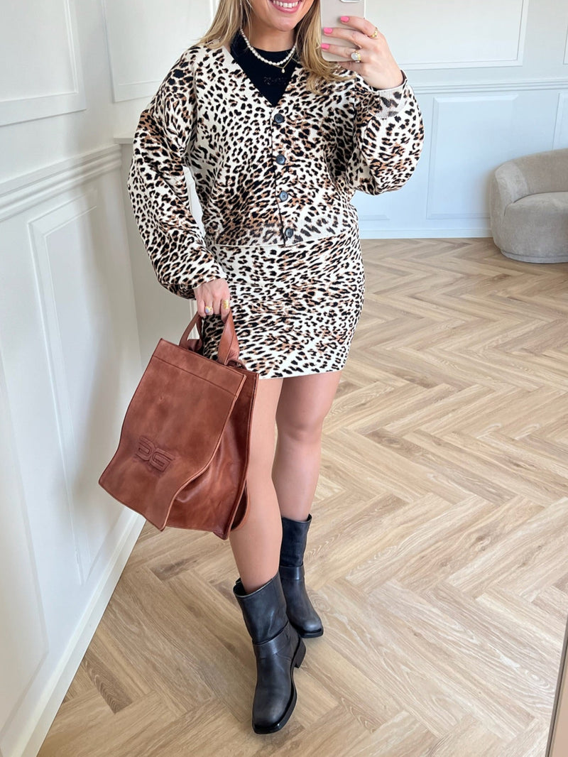 Gestuz Leora Cardigan Light Leopard