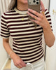 Object Ester SS New Knit Strik Sandshell/Windsor Wine NOS26