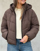 Only Clair Puffer Hood Jakke Chocolate Brown