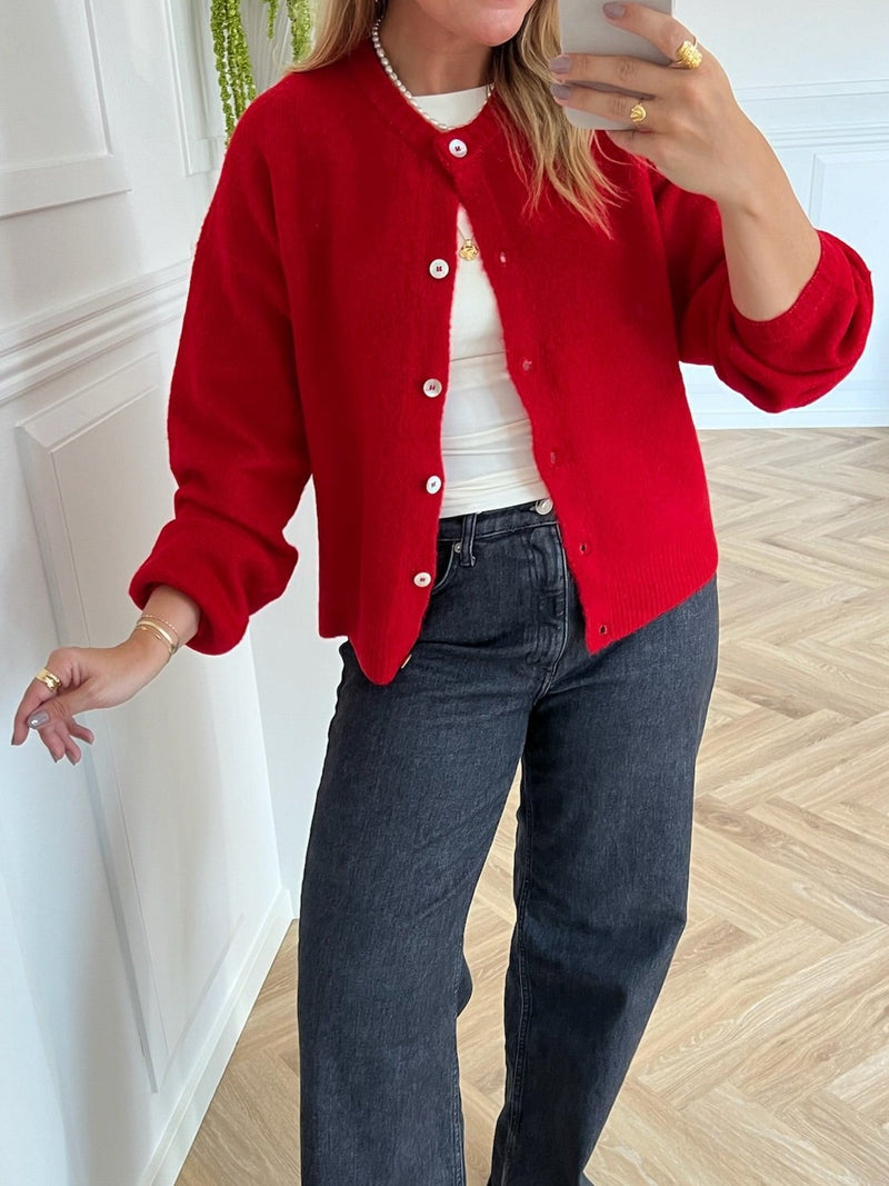 Only Isabella LS North Cardigan Racing Red