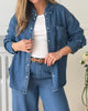 Object Frame Zila LS Skjorte Medium Blue Denim