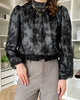 Co'Couture Simili Lace Balloon Bluse Black