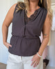 Co'Couture Sunny Lace Top Dark Brown