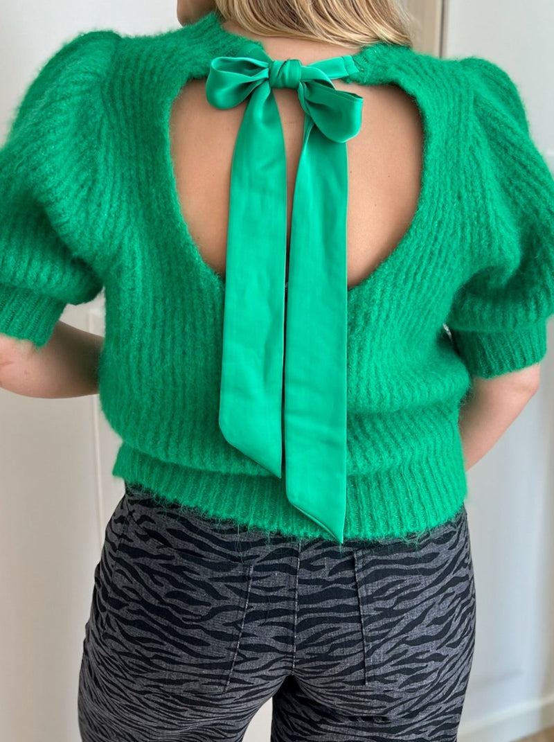 Co'Couture Coralie Bow Rib Strik Green