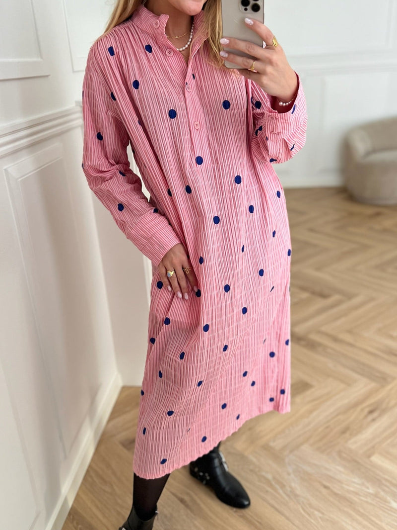 Mads Nørgaard Crinkle Pop Eva Kjole Dot/Candy Pink