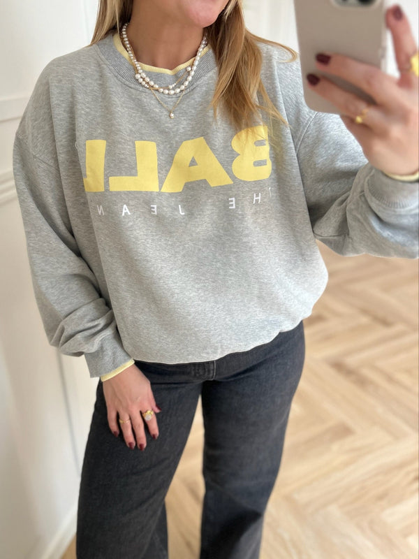 Ball Simona Sweatshirt Medium Grey Melange With Lemon