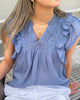 Neo Noir Jayla S Voile Top Smoke Blue NOS25